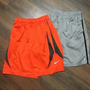 2 pair of boys athletic shorts, Nike & Fila